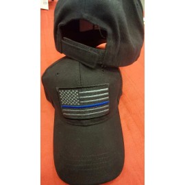 Unbranded SWAT BLACK USA American Flag Thin Blue Line Tactical Operator Cap Hat X1