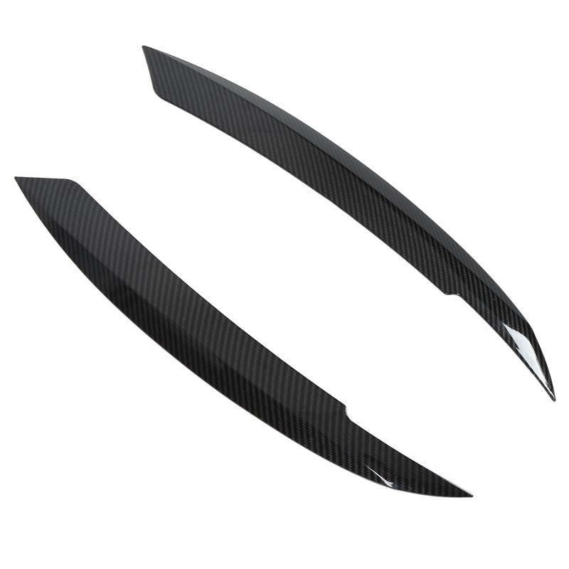 2PCS Car Headlight Eyebrows Carbon Fiber Style Left Right Replacement