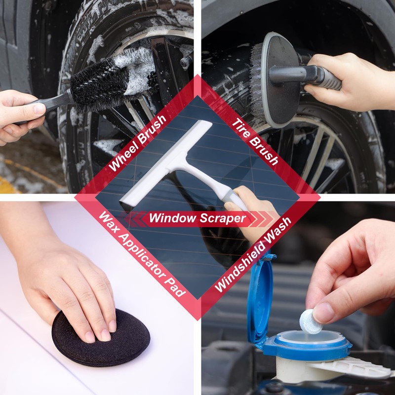 GPUSFAK 42Pcs Car Wash Cleaning Kit with Foam Gun Sprayer