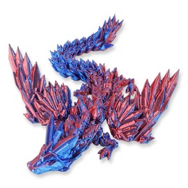KEQAR 3D Printed Dragon Miniature Toy, Home Office Decoration, Mysterious Dragon Design (Laser Blue)