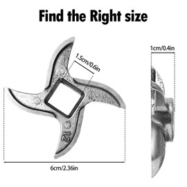 2PCS #12 Meat Grinder Blade - Meat Grinder Blades Replacement for Grinders，Stainless Steel Knife Cutter Meat Grinders Accessories