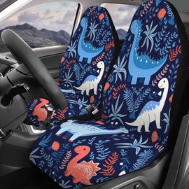 GENANY Dinosaur Premium Car Seat Towel, Fit Non-Slip Waterproof Protector & Sweatproof for Gym, Pets and Water Sport, Universal Fit Towel Seat Covers for Accessories SUV, Trucks, Van 2pcs