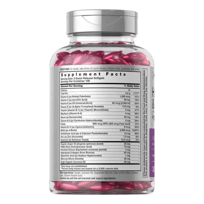 Vitaminas Belleza Piel Uñas & Cabello (300 Caps) Americano Sabor