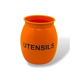 Nobel Barrel Shaped Utensil Holder & Organiser, Sturdy Cutlery Holder , Storage Container, Spoon Holder (ORANGE)