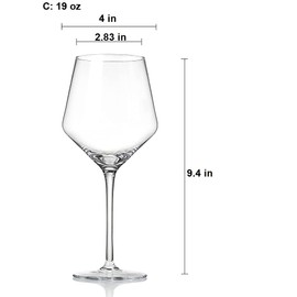 KING CRYSTAL wine glasses 4pc Wine Glassess with Long Stem Premium Crystal Wine Glasses for wedding Anniversary Christmas (560 ML)
