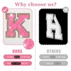 Bolsa de maquillaje con parche inicial personalizada, bolsa de chenilla