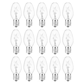 OuuKoo Night Light Bulbs 4 Watt - Small Light Bulb - E12 Candelabra Base - Dimmable Night Light Warm White Replacement Bulbs - Clear Glass, C7
