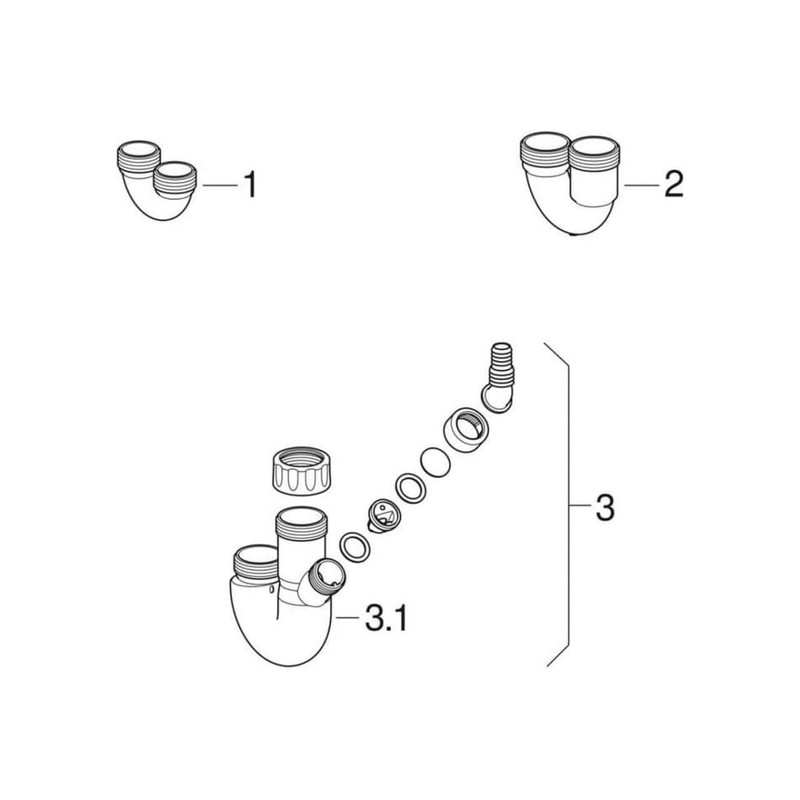 Geberit Sink Outlet Diameter 50 mm White, with connection Thread