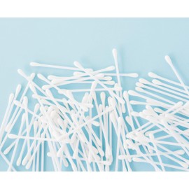 Cotton buds ear sticks, cotton heads made of 100% cotton, no plastic, 100% biodegradable, with paper shaft, 100% biodegradable, refill pack (500 pieces)