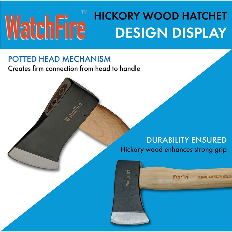 SZCO Watchfire 16" Camp Axe, Hickory Handle