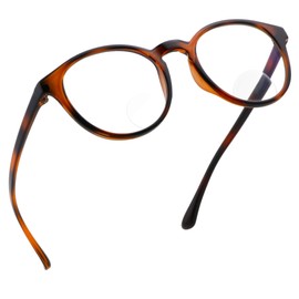 LifeArt Bifocal Reading Glasses with Oval Lenses, Blue Light Blocking Glasses for Women Men, Anti Glare, Reduce Eyestrain (Tortoise, +0.00/+2.00 Magnification)
