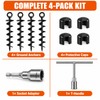 15 Inch Heavy Duty Spiral Ground Anchors, 4 Pack Steel