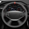 MEWANT Hand Stitch Black Artificial Leather Steering Wheel Cover for