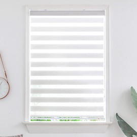 KALYSIE Zebra Roller Window Blinds,Custom Cut to Size,Roller Blinds Dual Layer Roller Shade Blinds, Gray,Fixed 64 InchesHigh,37 Inches Width