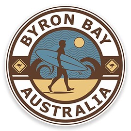 2 x 10cm Byron Bay Australia Vinyl Sticker Car Laptop Luggage Travel Surf #9245 (10cm Wide x 10cm High)