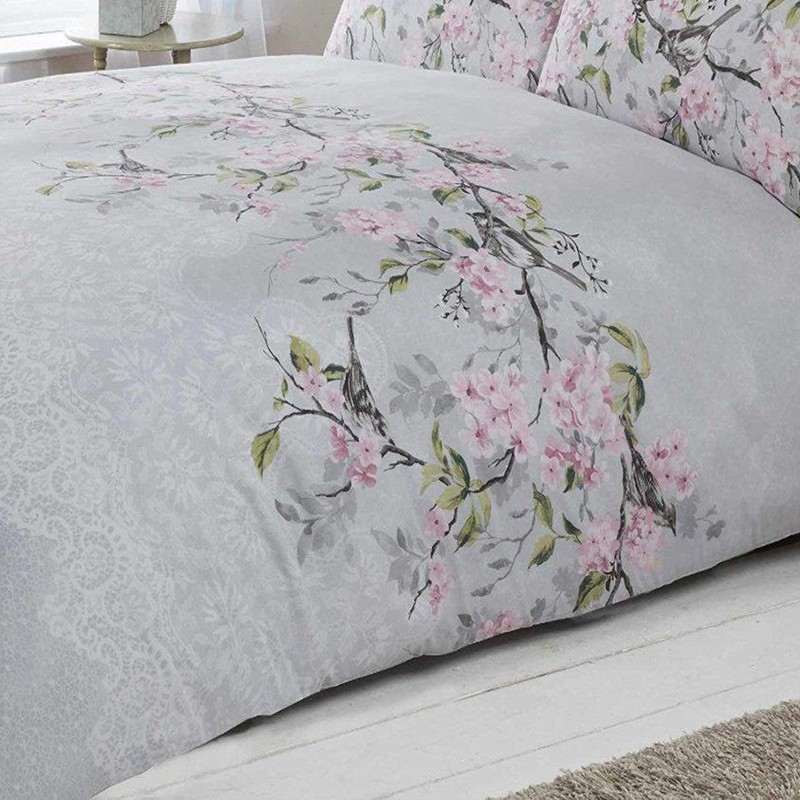 Eloise Duvet Cover Set, Polyester-Cotton, Duck Egg, Single
