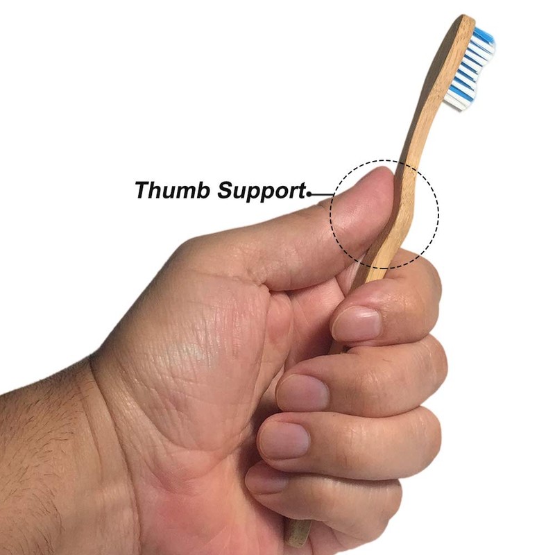 Terra Futura Bamboo Toothbrush 4 Pack, Ergonomic Toothbrush. Eco Friendly,