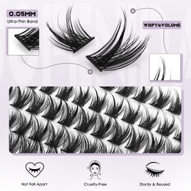 SOFENIDA Lash Clusters Wispy Lash Clusters Cluster Eyelash Extensions 10-18mm Natural Volume Lash Extension Eyelash Cluster Eyelash Extensions Comfortable DIY Individual Lashes Clusters with Thin Band