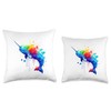 Splash Art Narwhal Narwhals Throw Pillow