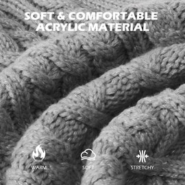 EXPAWLORER Thermal Knitted Dog Sweater for Small Medium Large Dogs, Turtleneck Cable Knit Dog Cold Weather Clothes Sweatshirt Outfits for Winter, Pullover Pet Jumper for Puppy Cats, Grey L