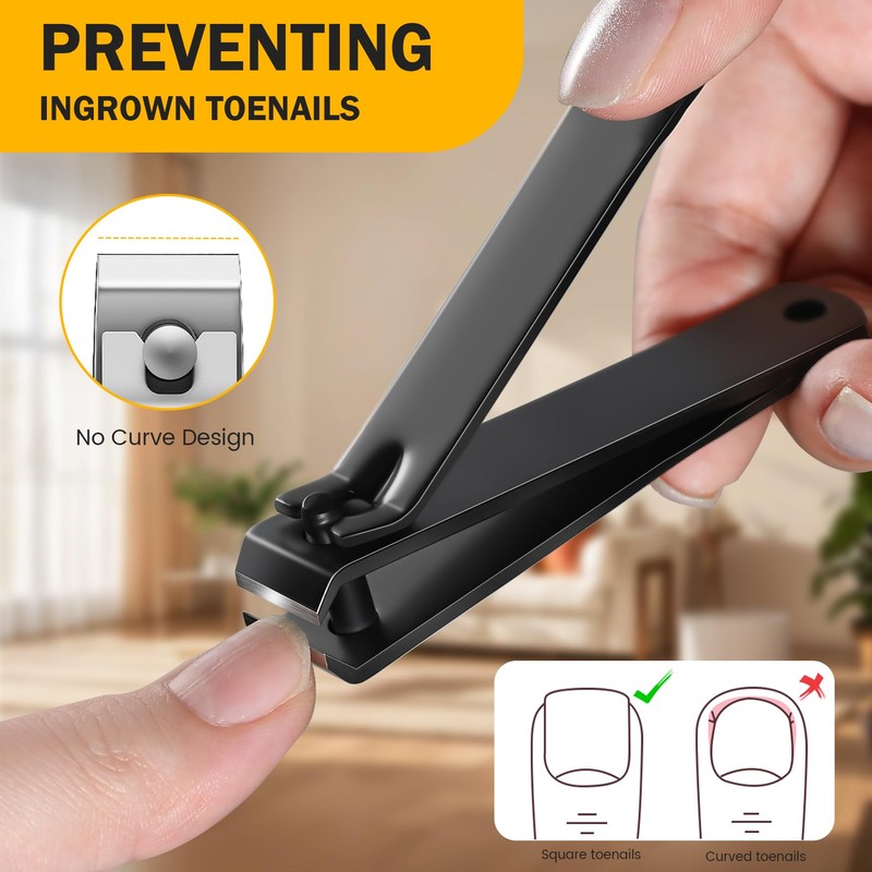 BEZOX Large Toe Nail Clippers for Thick Nails - Straight
