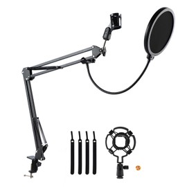 Boom Arm Microphone Adjustable Suspension Boom Rotatable Scissor Microphone Arm Stand Set