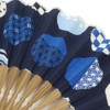 Hamamonyo Tenugui Hand Fan, Large Pattern, navy