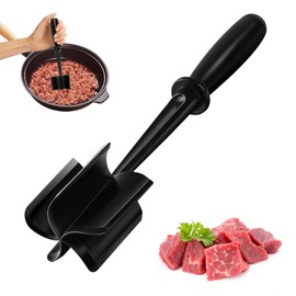 JRYGAC Hackfleisch Zerkleinerer, Multifunktion Hackfleisch, Handheld Stampfer, Hitzebeständiger Meat Masher, Dauerhaft Stampfer Kartoffel, für Stirring Hackfleisch Vegetables (Schwarz)