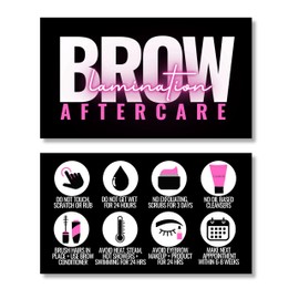 Cute Modern Brow Lamination After Care Cards/Pack of 55 business card size brow lamination aftercare cards perfect after appointment reminder