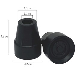 Double pack of replacement rubber feet, 17 mm and 20 mm, non-slip thanks to real rubber with moulded metal disc (20 mm)