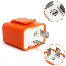 2 Pcs Universal 12V 2-Pin Flasher Relay, Motorcycle LED Turn Signal Indicator Flasher Relay Speed Adjustable