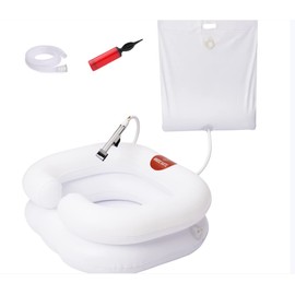 NURSE KATE Portable Shampoo Bowl with Sprayer. Inflatable Hair Washing Basin for Bedridden and Dread Detox Tub. Portable Hair Washing Station for Kids, Helps Disabled, Injured, Post Surgery or Weak