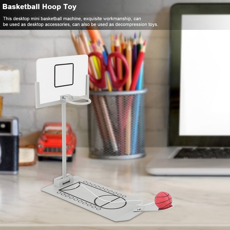 Miniature Office Desktop Ornament Decoration Basketball Hoop Toy Board Game