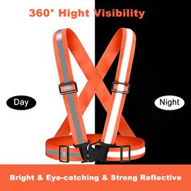 2 Pack Upgraded Safety Vest, 360° High Visibility Vest, Reflective Vest Running Gear, Adjustable Straps, Hi Vis Vest for Night Cycling, Jogging, Dog Walking, Reflective Bands & Storage Bag Included…