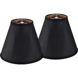 GO&SO Black Bell Lamp Shades Set of 2 Meduim Lamp Shade 6" Top x 13.4" Bottom x 10.6" High(Spider Fitter) Modern lampshade for Table and Bedside Lamp - Replacement Lampshade Linen Assembly Required