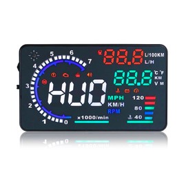 NikoMaku HUD Head Up Display, A8 OBD2, Large Screen, Colorful, Japanese Instruction Manual, Car Speedometer, Compatible with Hybrid Vehicles, Overspeed Warning Included, Speed Warning