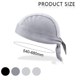 UILYNIU 4 Pcs Anti-UV Head Protection Headband,Bandana for Men Skull Cap,Quick Dry Sports Bandana Cycling Skull Cap Sports Hiking Skating Cycling Climbing (UK, Alpha, M, L, Gray,Dark Gray,Black)