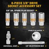 ELEAD 8-Piece 3/8" Drive Spark Plug Socket Set with Universal