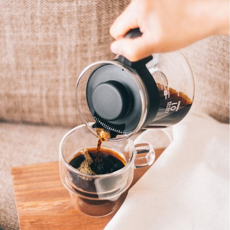 HARIO VCS-01B CD Cafetière Coffee Server V60-01-450ml, Glass, Black