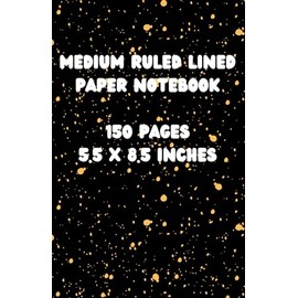Black & Peach Orange Medium Ruled Lined Paper Notebook 150 Pages 5.5 x 8.5 Inches: Gifts for Students, Workers, and Writing Down Notes