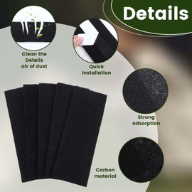 MBAIYO 5 Pack Ceiling Fan Filters for Blades, Activated Coconut Shell Carbon Filters Ceiling Fan Filter Sponge Air Purifier Pads with Easy-Stick Adhesive for Common Household Contaminants