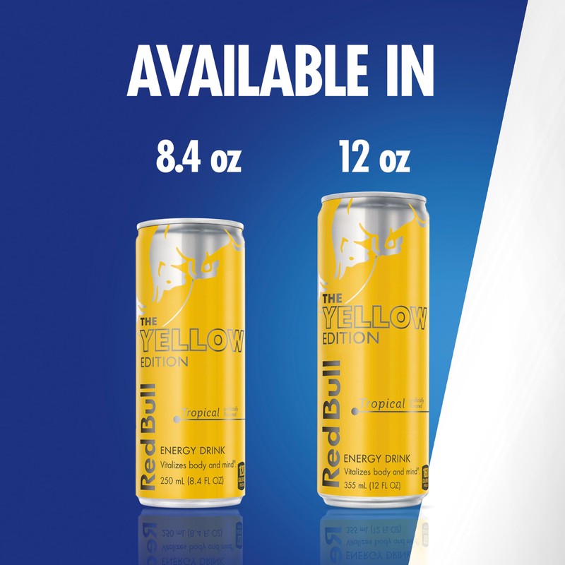 Red Bull Energy Drink, Tropical, Yellow Edition, 8.4 Fl Oz