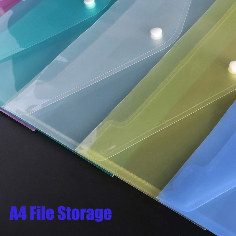 Alipis 12pcs Clear Document Folder Transparent File Organizer with Snap