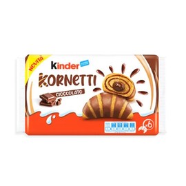 CAIYA Ferrero, Kinder Kornetti - Cornetti Croissant Ripieni al Cioccolato 2 x 252 g - Novita