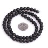 GEM-Inside Natural 6mm Black Lava Rock Round Gemstone Semi Precious