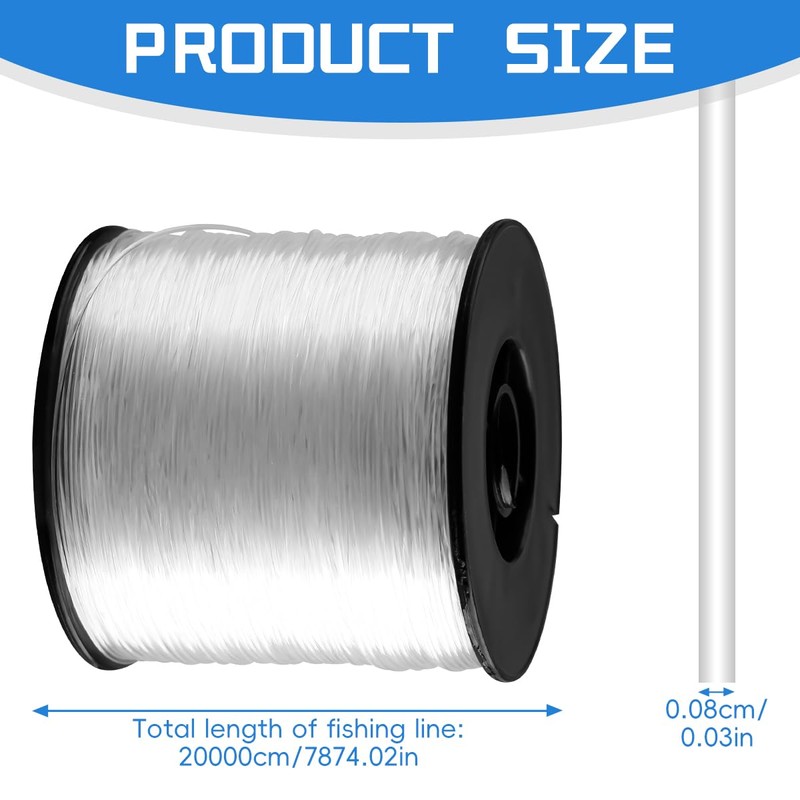 Lotsdonxia Clear Fishing Line, 200M Invisible Monofilament Wire, Suitable for