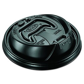 Dart 16RCLBLK Black Optima Reclosable Lid for Dart 16 Series Foam Cups (10 Packs of 100)