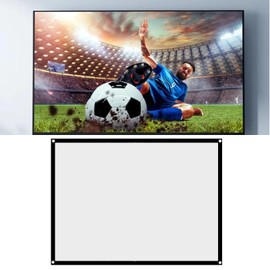 Projection Screen, Projector Curtain, Movie Projector Screen, 60-100 Inch Portable Foldable Non-Crease White Projector Curtain Projection Screen 4:3(60 inches)