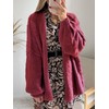 BKBEY Womens Oversized Chunky Cardigan Lantern Sleeve Open Front Loose