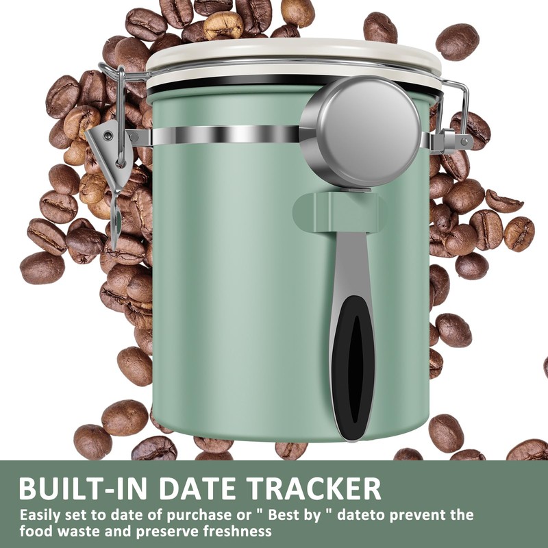 4PCS Coffee Storage Canister 1.5L 51OZ Double Airtight Coffee Beans